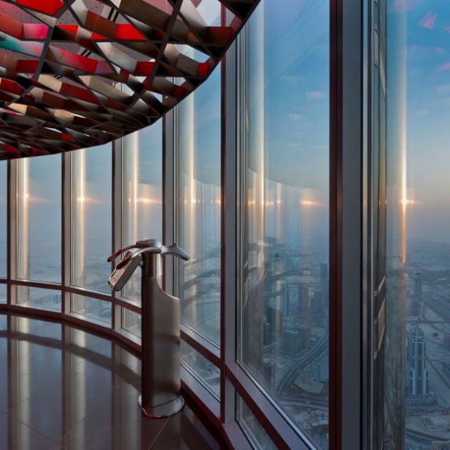 Discover hidden details of Dubai City with an augmented camera experience at the Burj Khalifa observation deck.