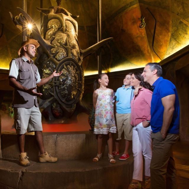 Informative guide sharing insights about the marine ecosystem at Atlantis Lost Chambers Aquarium