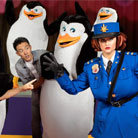 Unforgettable moment posing with Captain Chantel DuBois, Skipper, Kowalski, and Rico from Madagascar at Motiongate Dubai