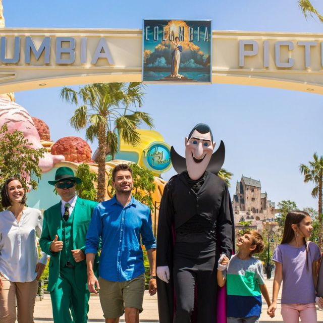 Unforgettable moment with Count Dracula at the entrance of the Columbia Pictures section at Motiongate Dubai
